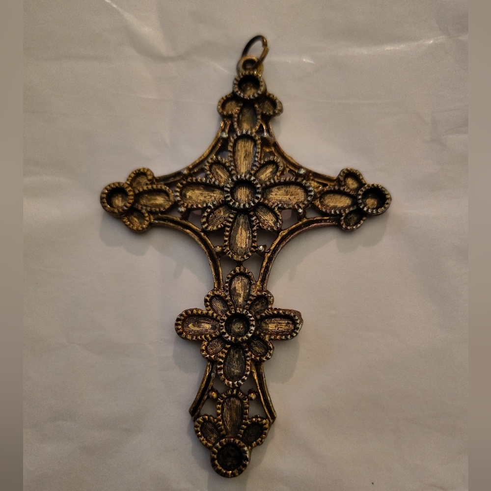 Ornate Large Vintage Cross Pendant
